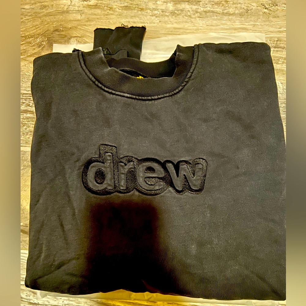 Drew House x Justin Bieber Black Embroidered Crew Neck Sweater XS